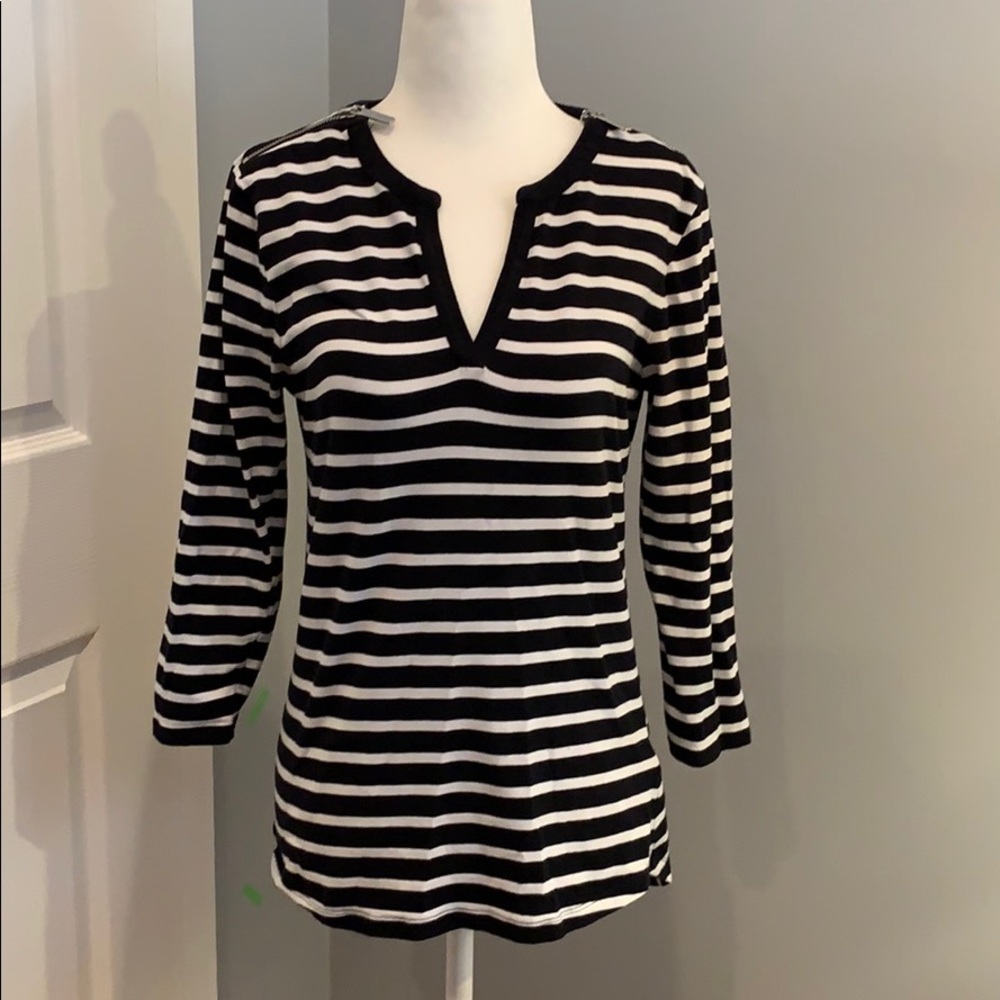 Stripped Michael Kors Tunic with Zipper Shoulders